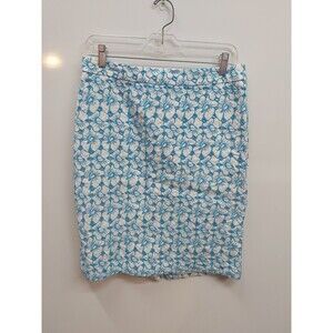 Womens Talbot's Blue Embroidery Pencil Skirt Size 8